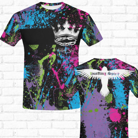 Crown Paint Splatter Unisex Crew Neck T-Shirt